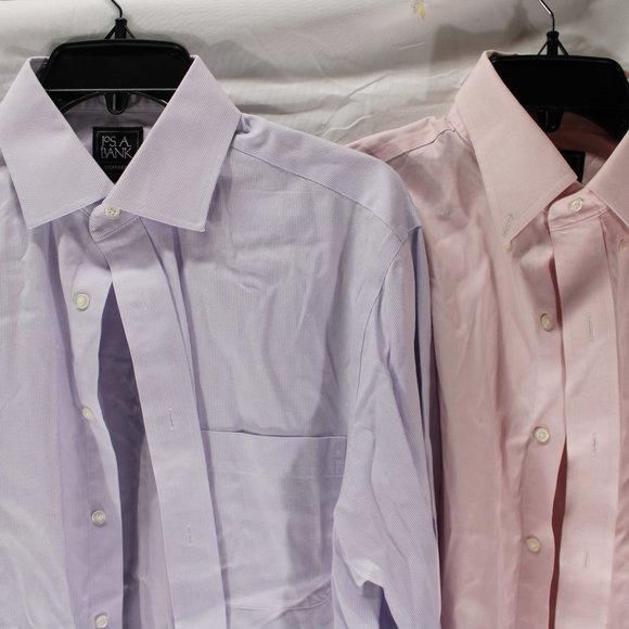 Lot of 2 Joseph A Bank Dress Shirt Pink Purple Size 16-36 - Picture 1 of 7